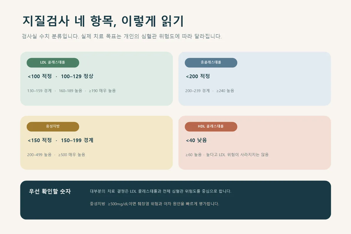LDL·HDL·중성지방 검사 수치 해석 인포그래픽